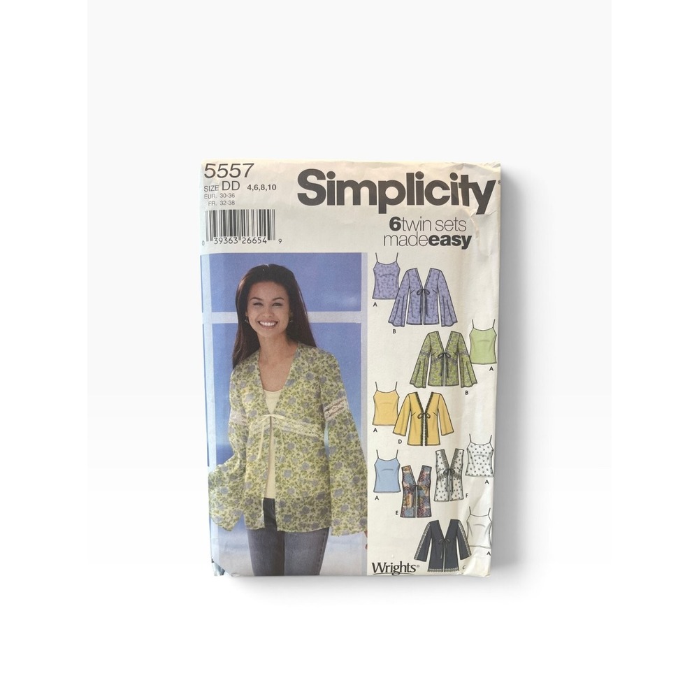 Simplicity 5557 Camisole Cardigan Vest Set Sz 4 6 8 10 Layering Made Easy Uncut